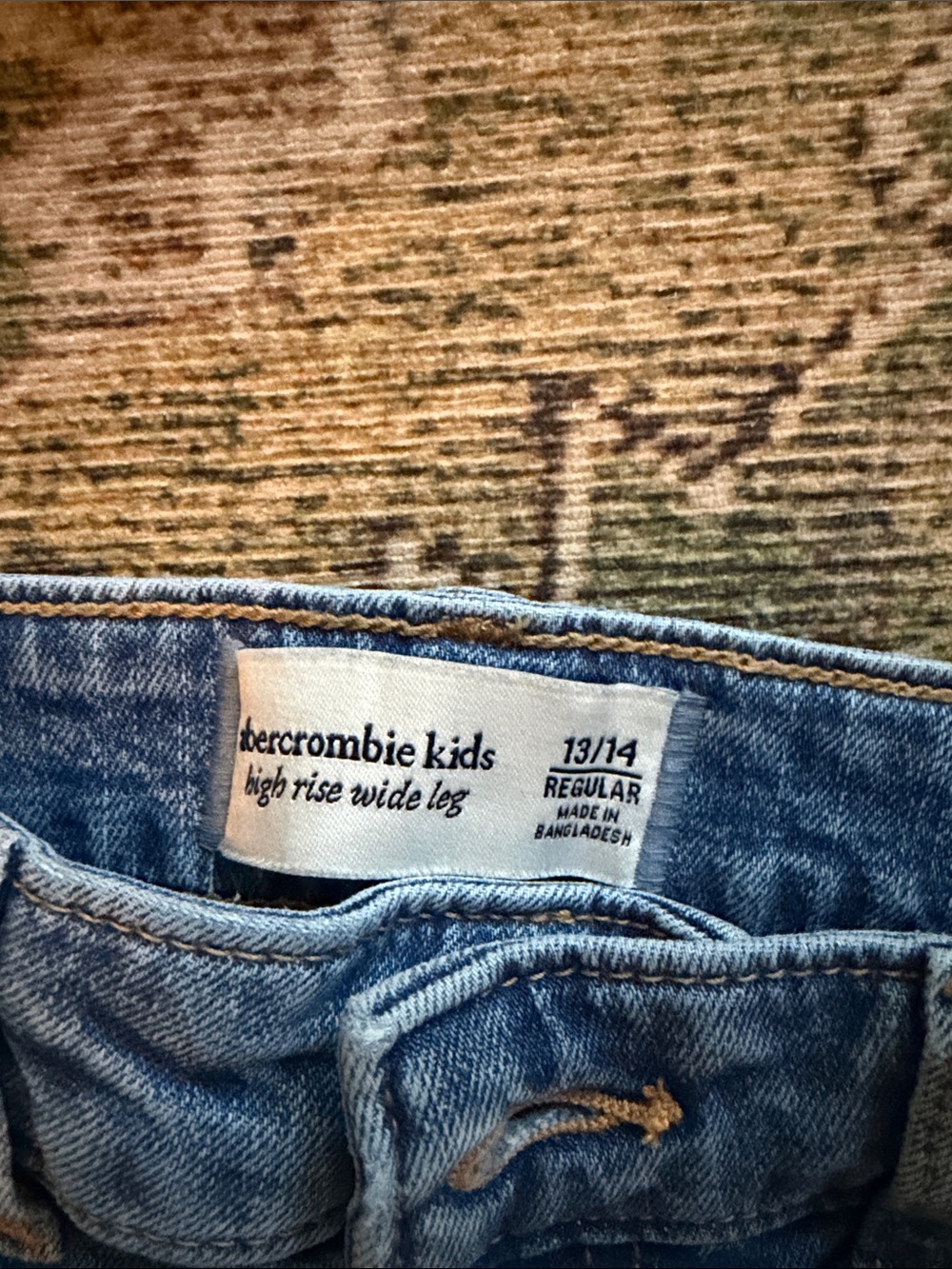 abercrombie kids Light Blue High Rise Wide Leg Jeans